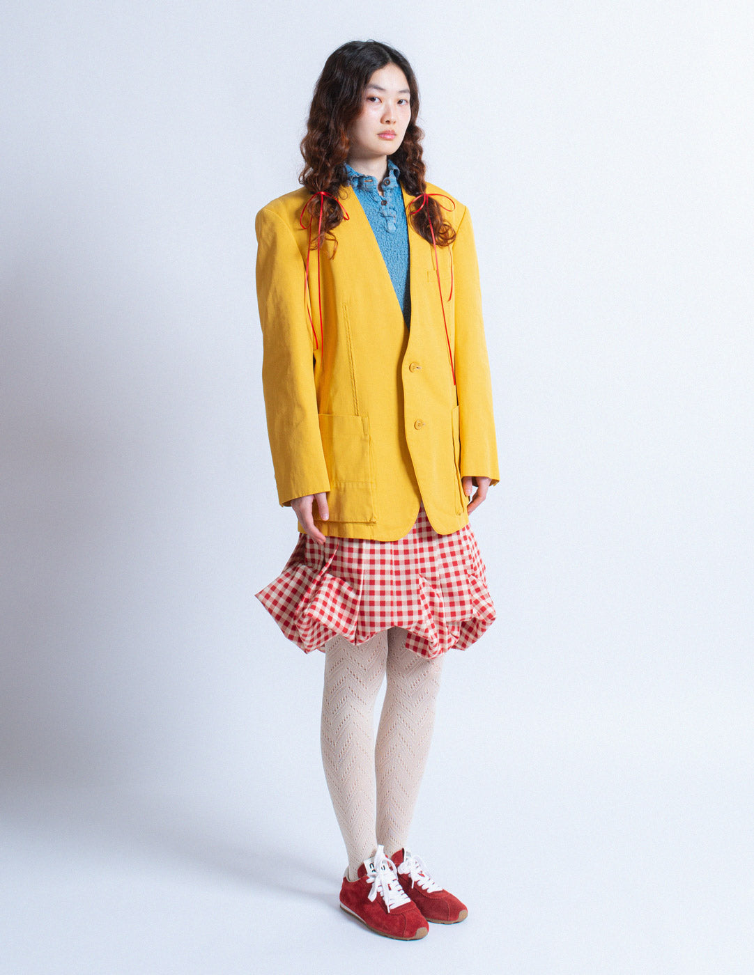 Issey Miyake vintage yellow cotton blazer