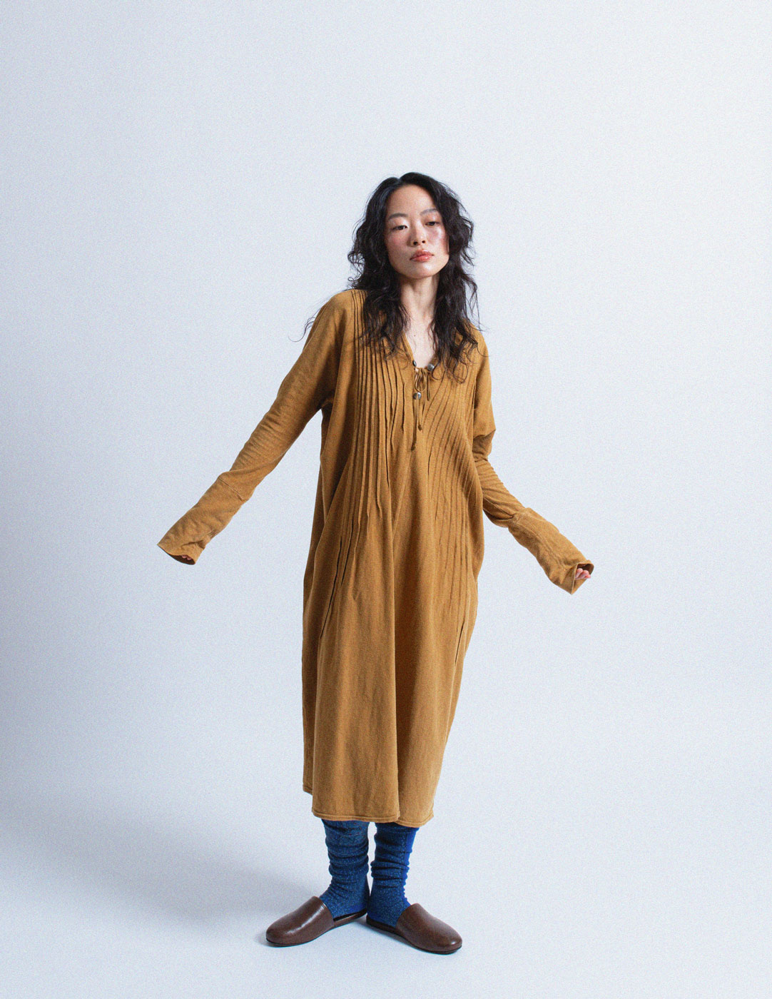 Kapital ochre cotton casual dress