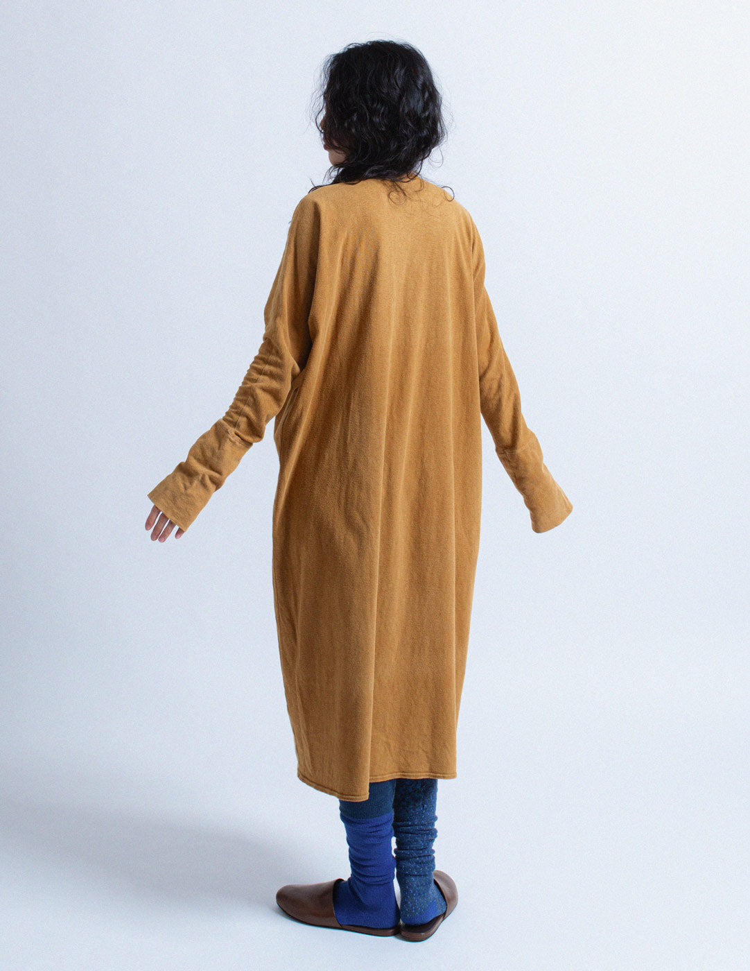 Kapital ochre cotton casual dress back view
