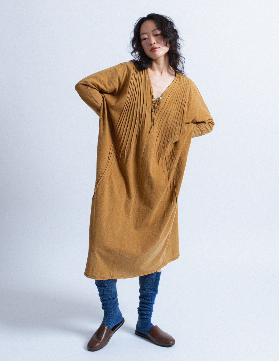 Kapital ochre cotton casual dress