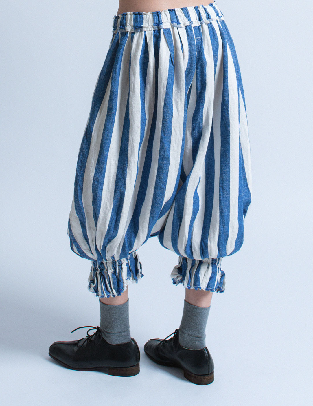 Kapital blue and white striped denim bloomers back detail