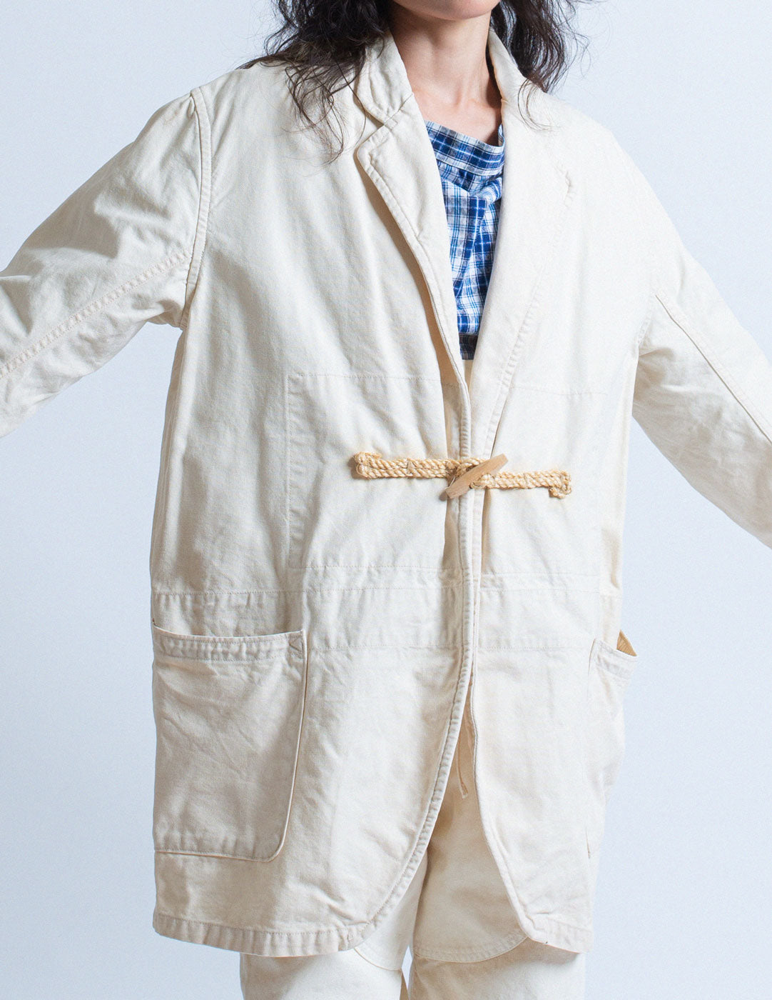 Kapital off white denim work jacket detail