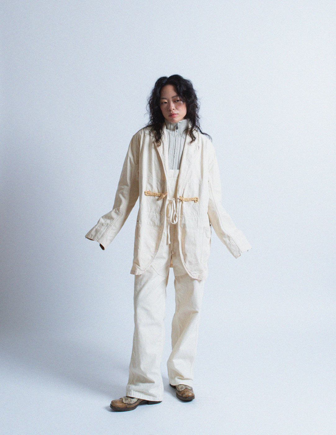 Kapital off white denim work jacket