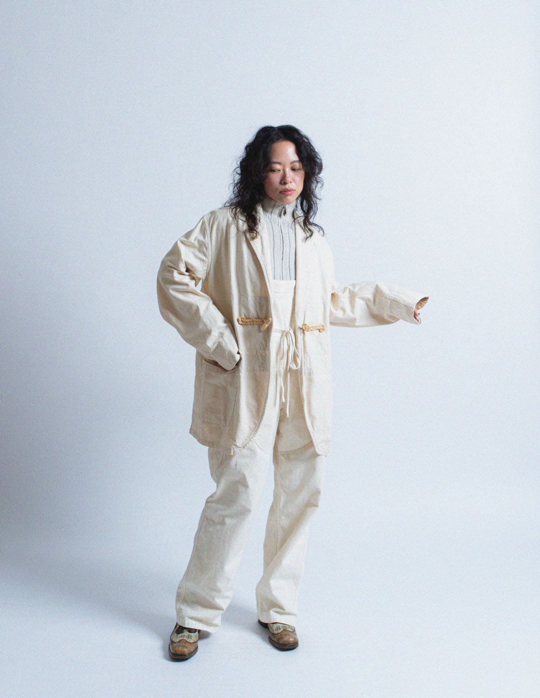 Kapital off white denim work jacket