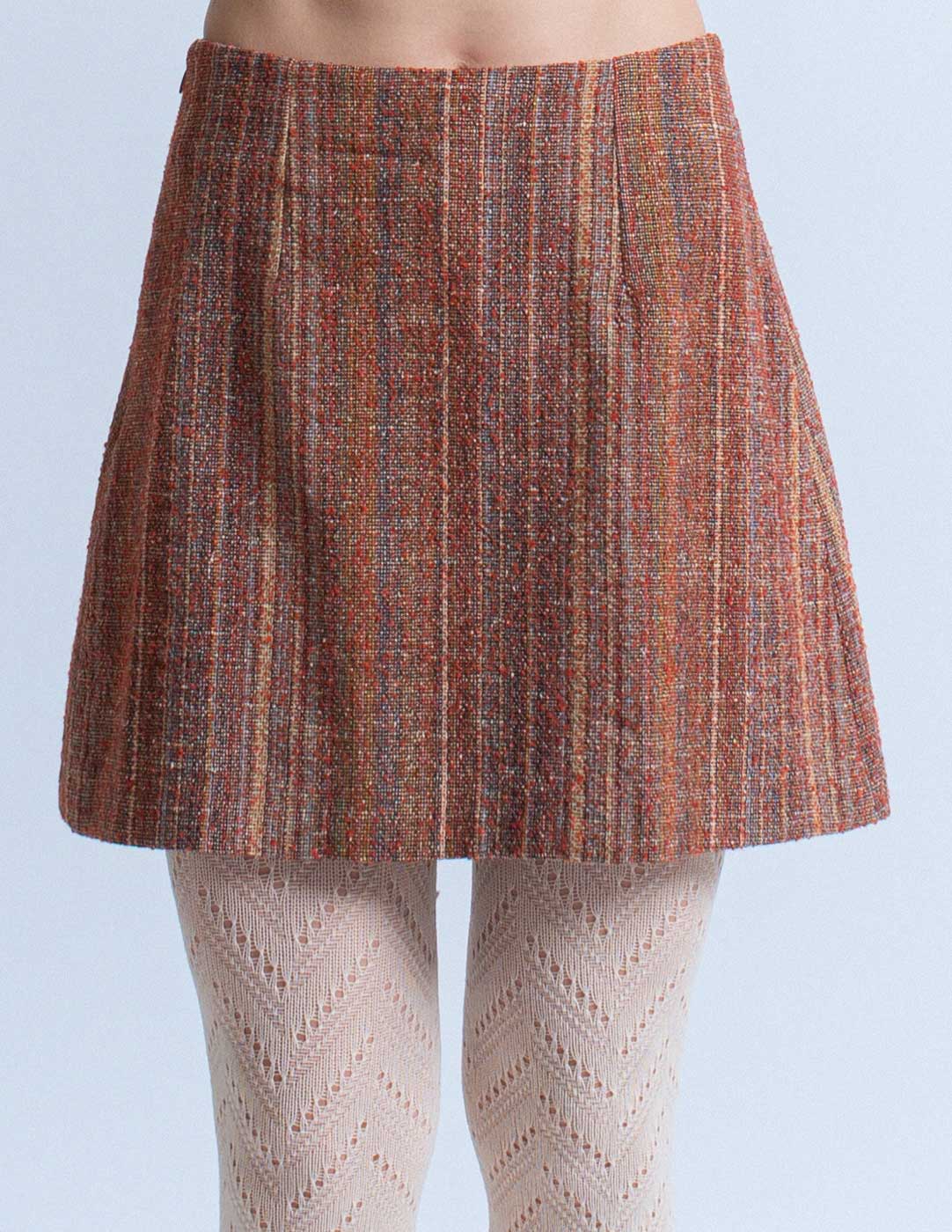 Christophe Lemaire vintage striped wool and silk blend skirt suit front detail