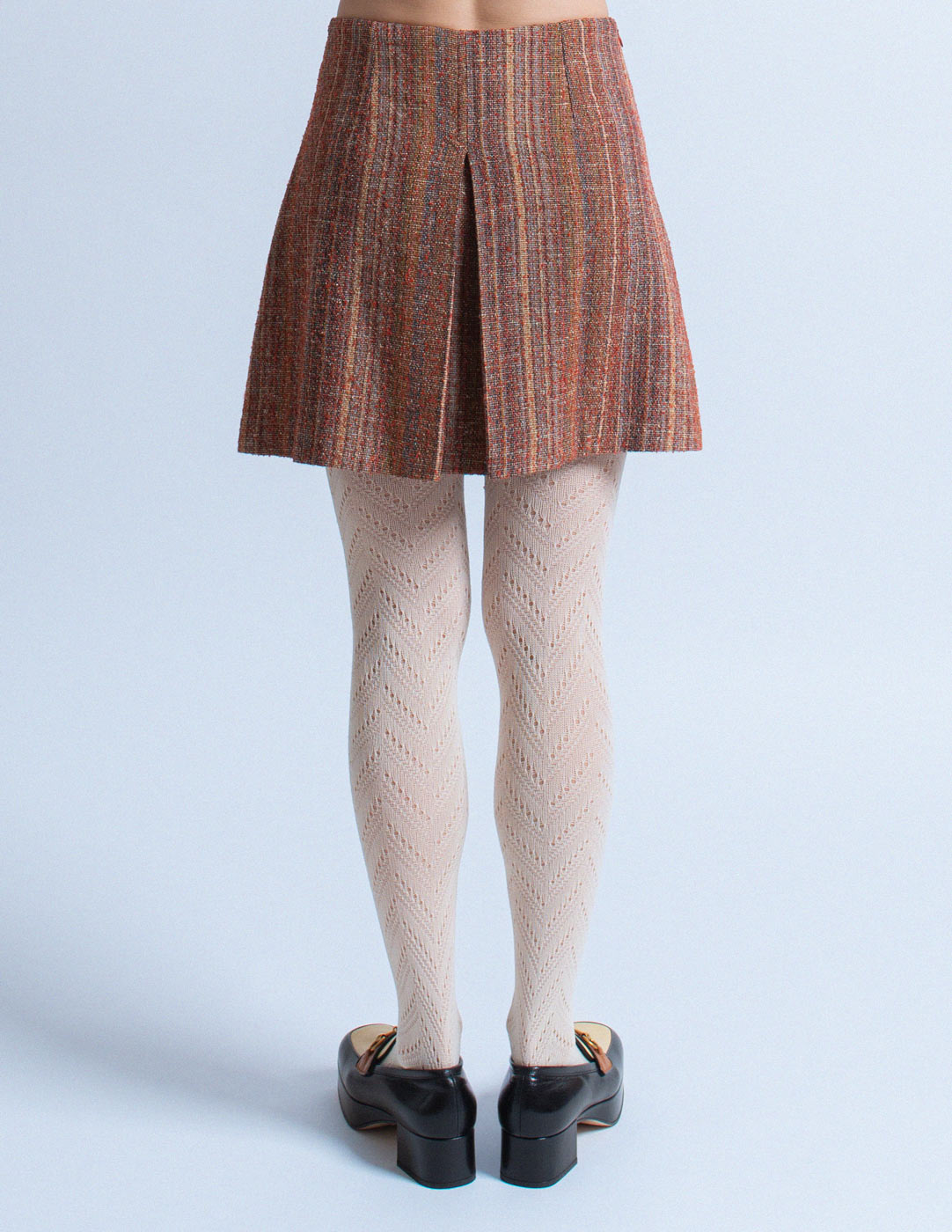Christophe Lemaire vintage striped wool and silk blend skirt suit skirt back detail