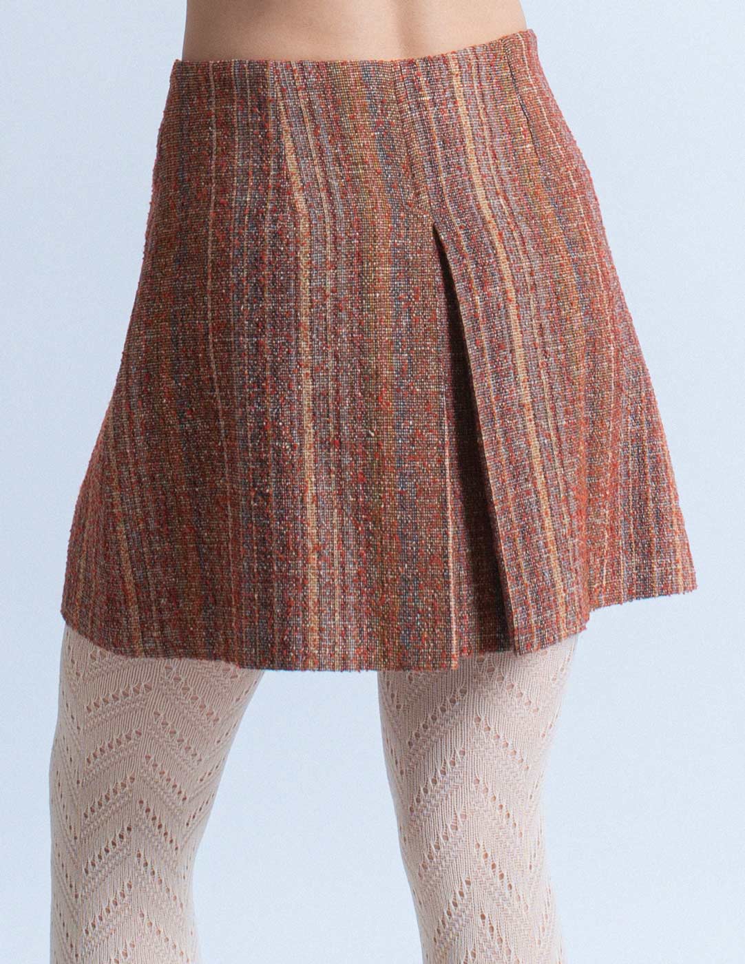 Christophe Lemaire vintage striped wool and silk blend skirt suit back detail