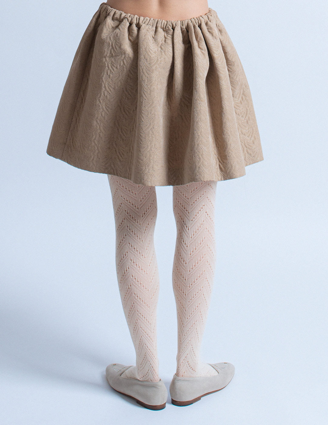 Miu Miu beige textured jacquard balloon skirt back detail