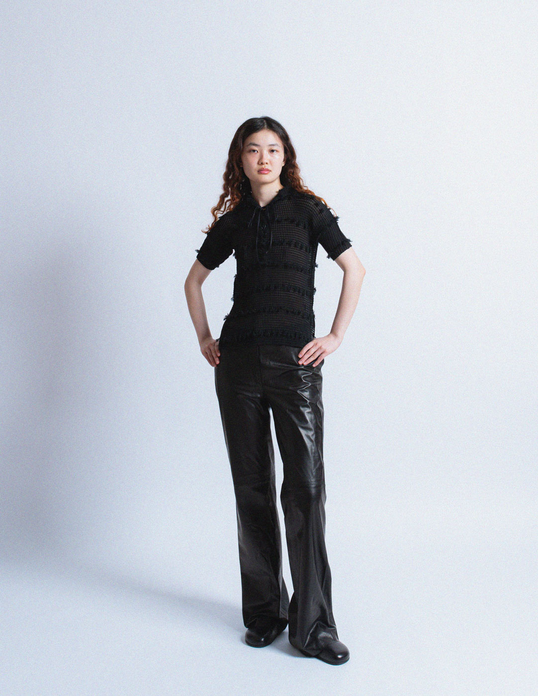 vintage black soft lambskin pants