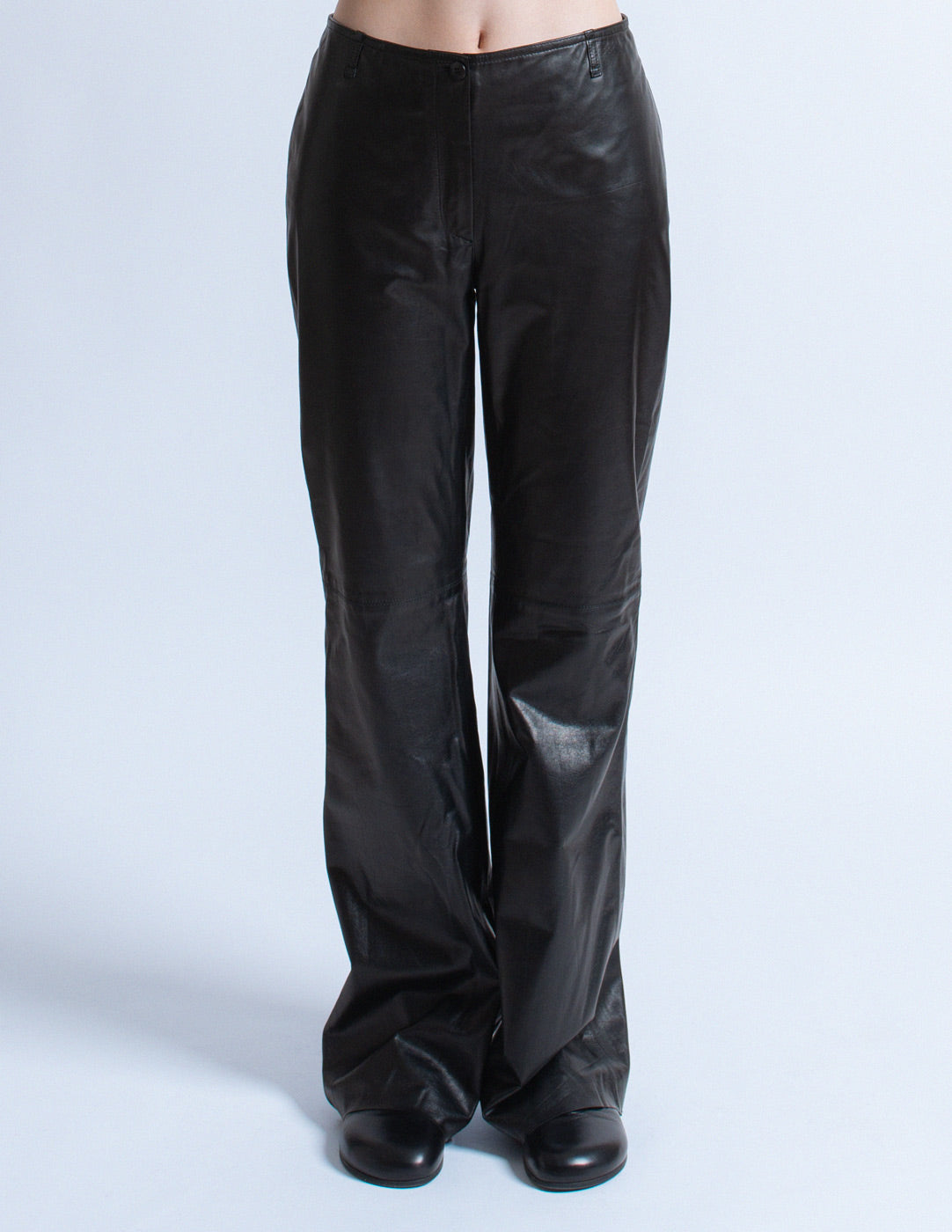 vintage black soft lambskin pants