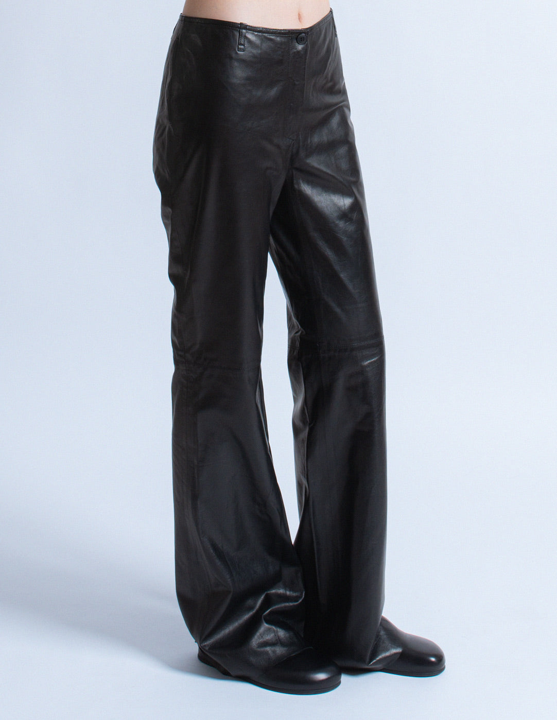 vintage black soft lambskin pants