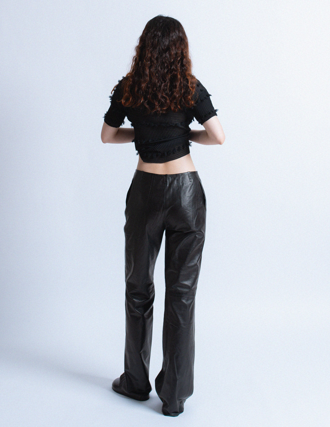 vintage black soft lambskin pants