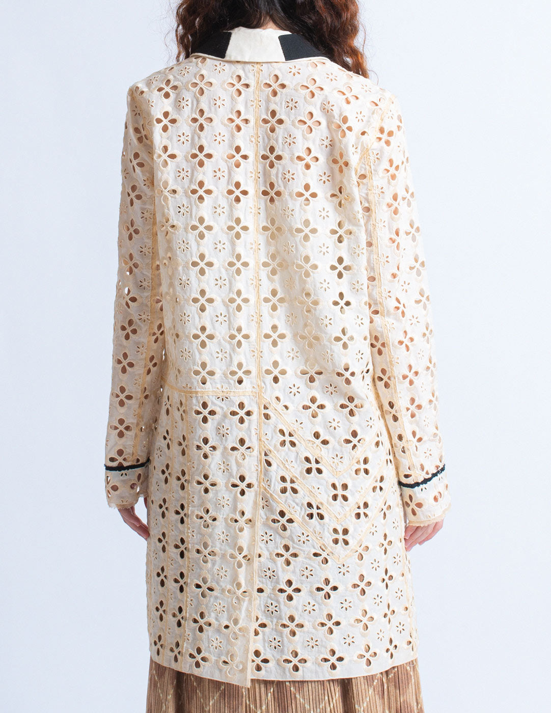 cream floral eyelet jacket