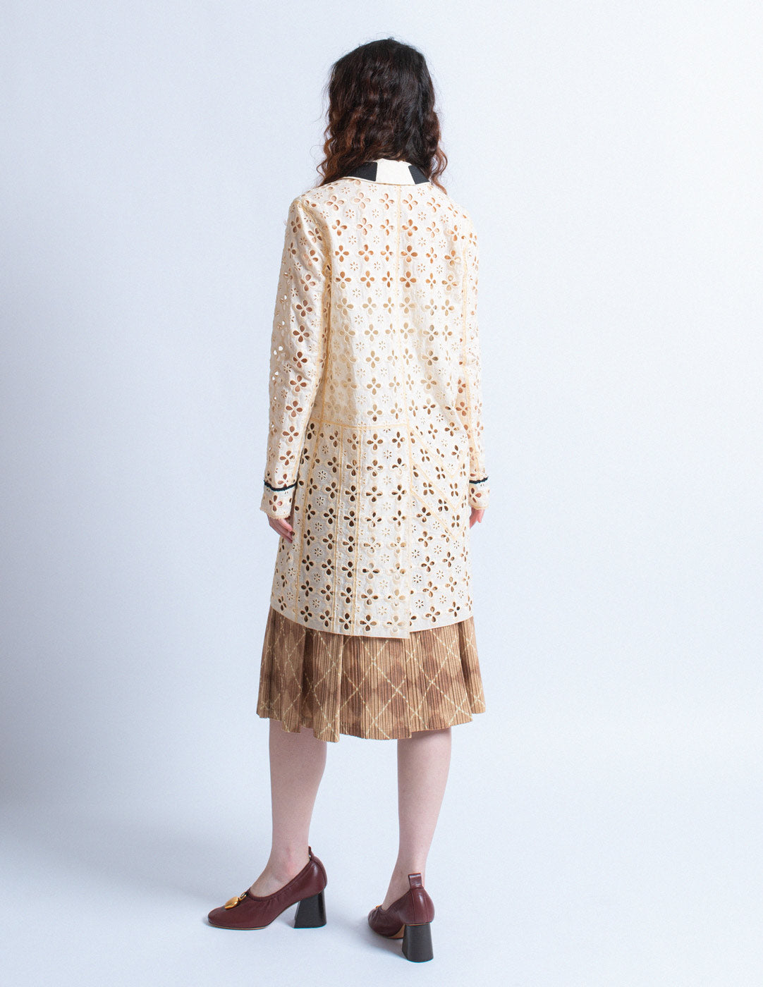 cream floral eyelet jacket