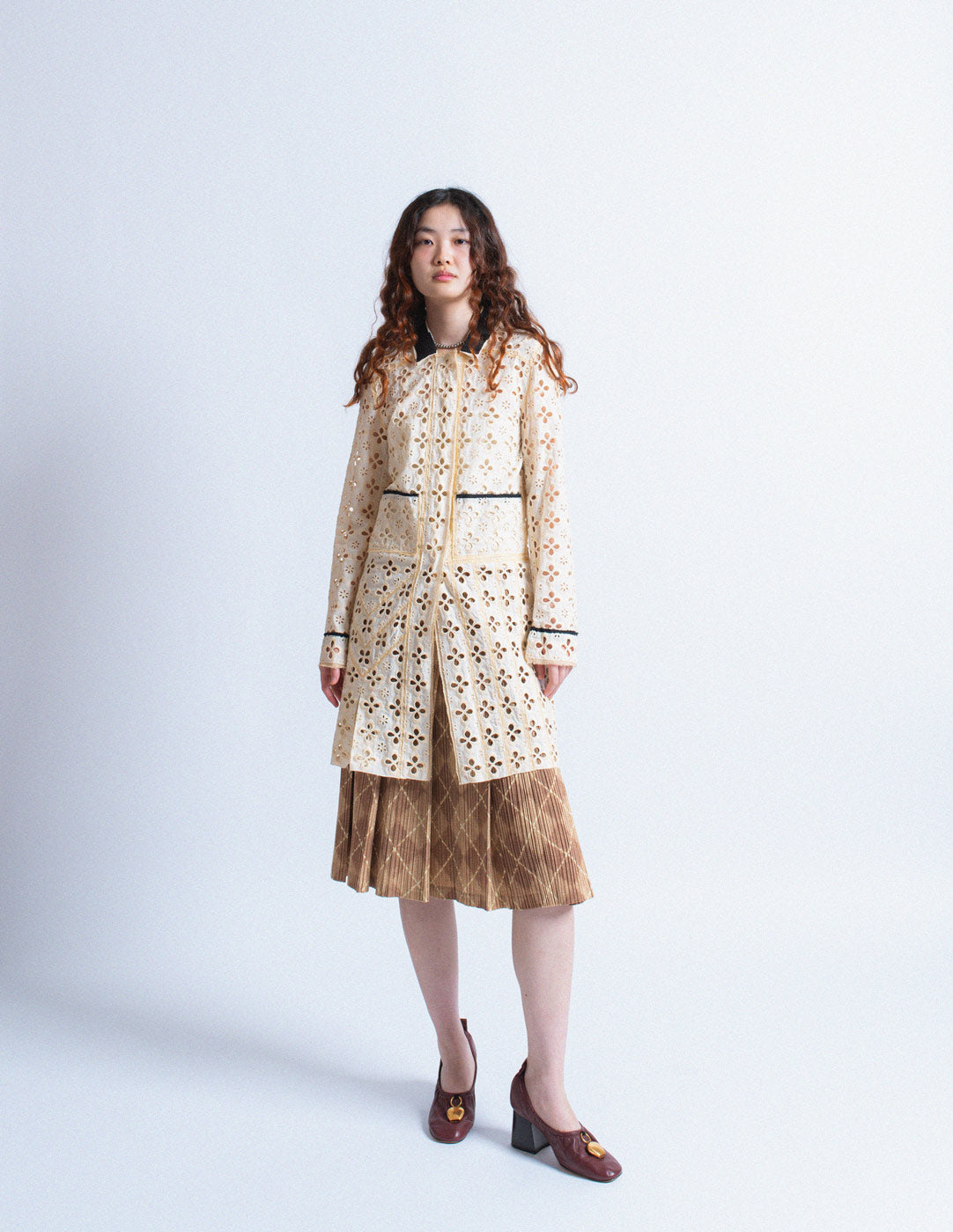 cream floral eyelet jacket