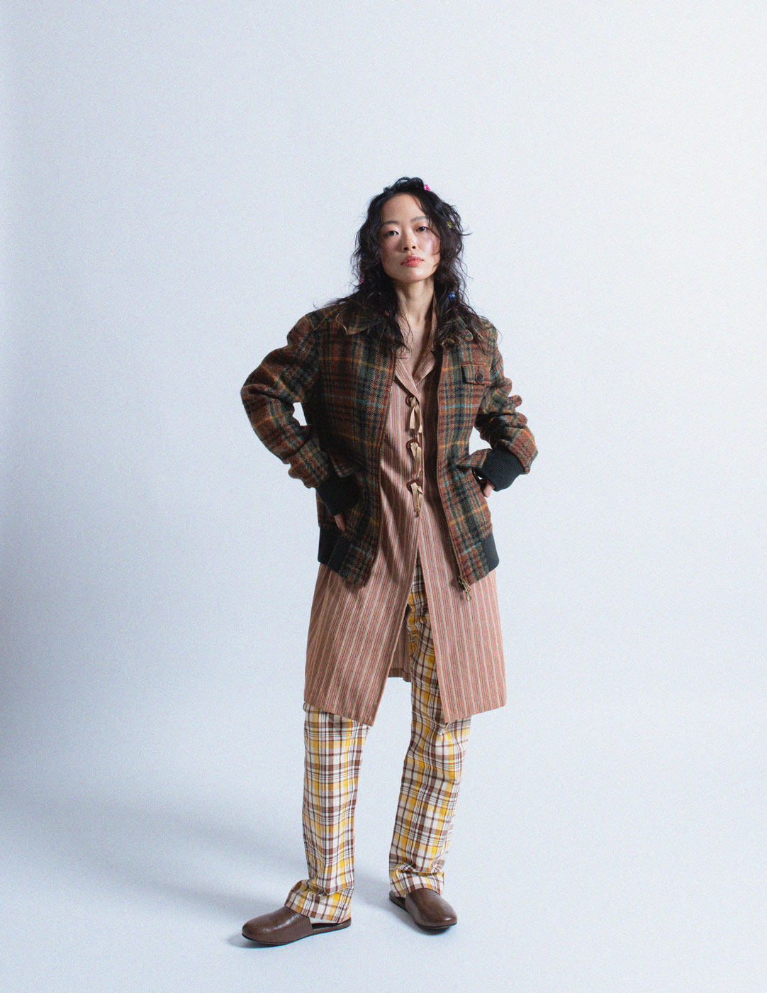 Romeo Gigli striped cotton jacket with tasseled buttons