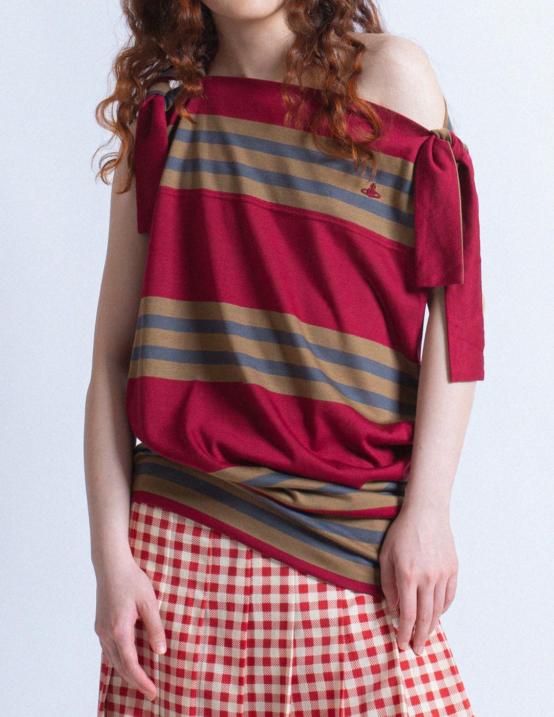Vivienne Westwood striped sleeveless top with shoulder ties detail