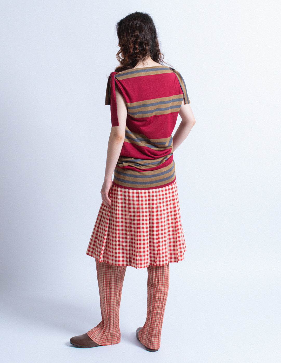 Vivienne Westwood striped sleeveless top with shoulder ties back view