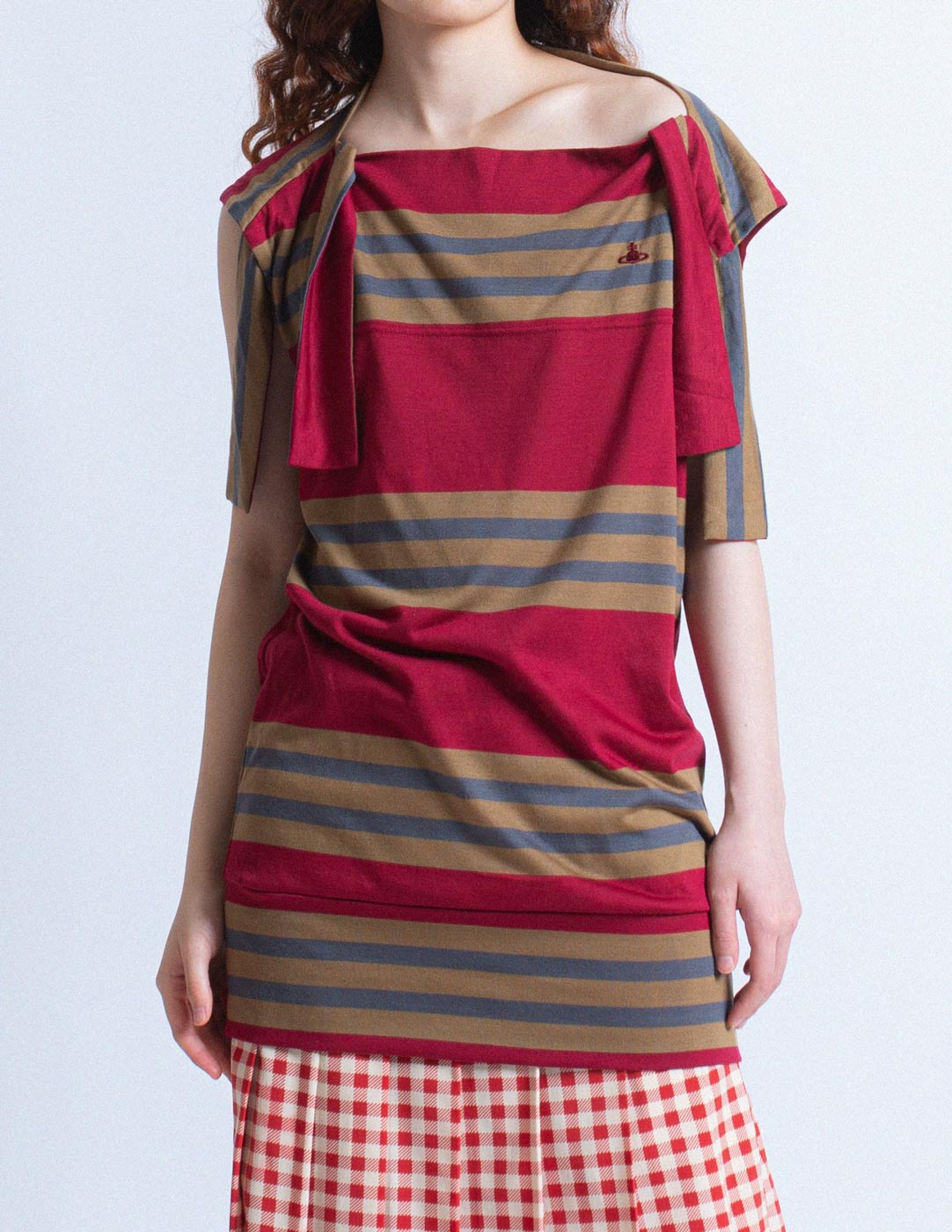 Vivienne Westwood striped sleeveless top with shoulder ties