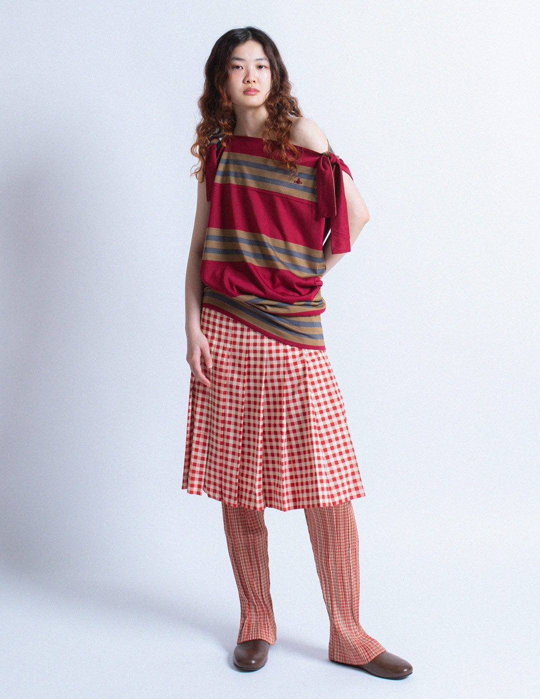 Vivienne Westwood striped sleeveless top with shoulder ties