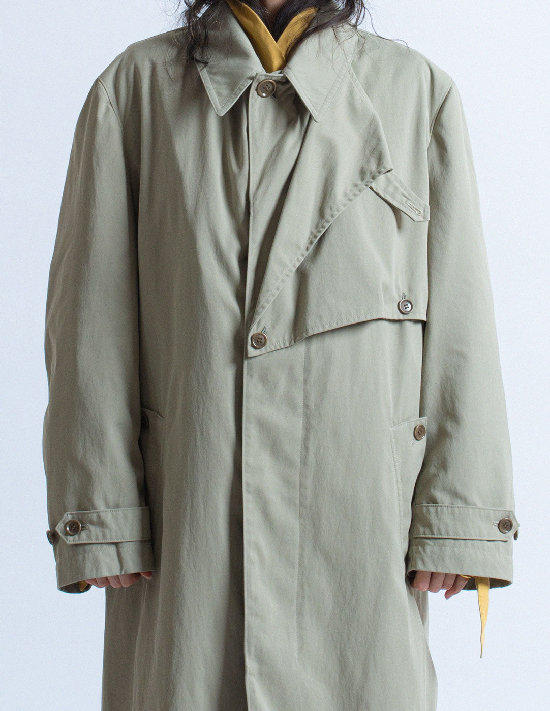 Y's khaki trench coat detail