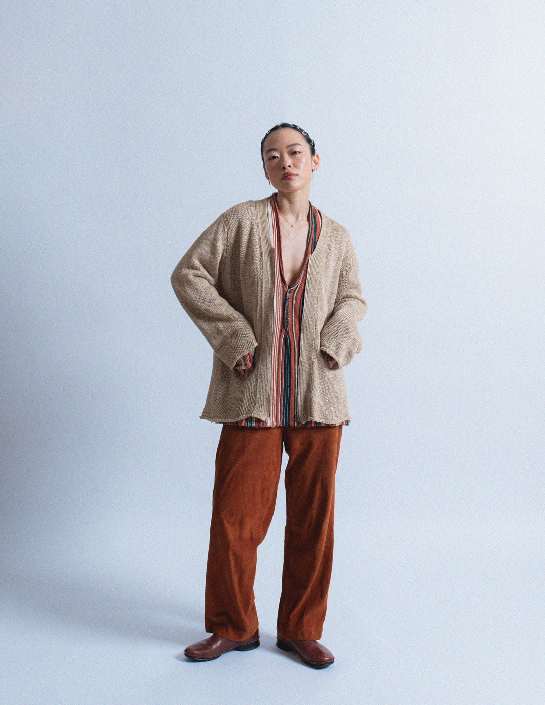 Gianfranco Ferré vintage burnt orange suede trousers