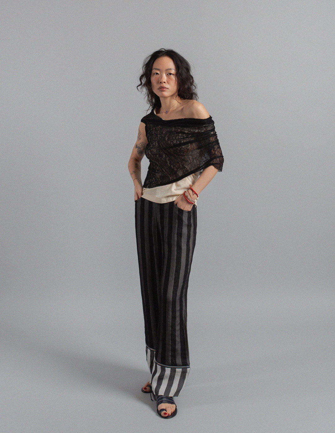 Junya Watanabe vintage asymmetrical layered lace top