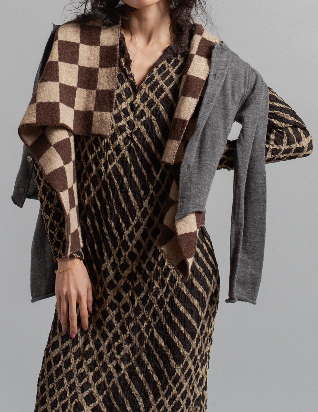 Comme des Garçons vintage multi-way wool check transformable cardigan