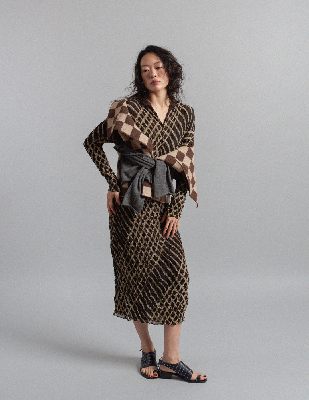 Comme des Garçons vintage multi-way wool check transformable cardigan