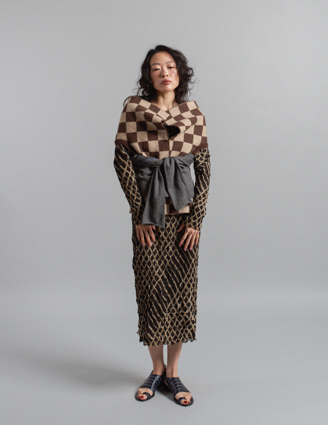 Comme des Garçons vintage multi-way wool check transformable cardigan