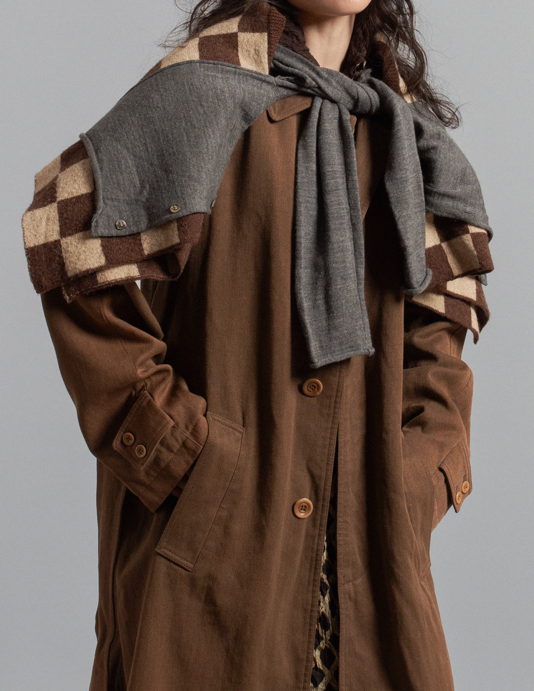 Comme des Garçons vintage multi-way wool check transformable cardigan