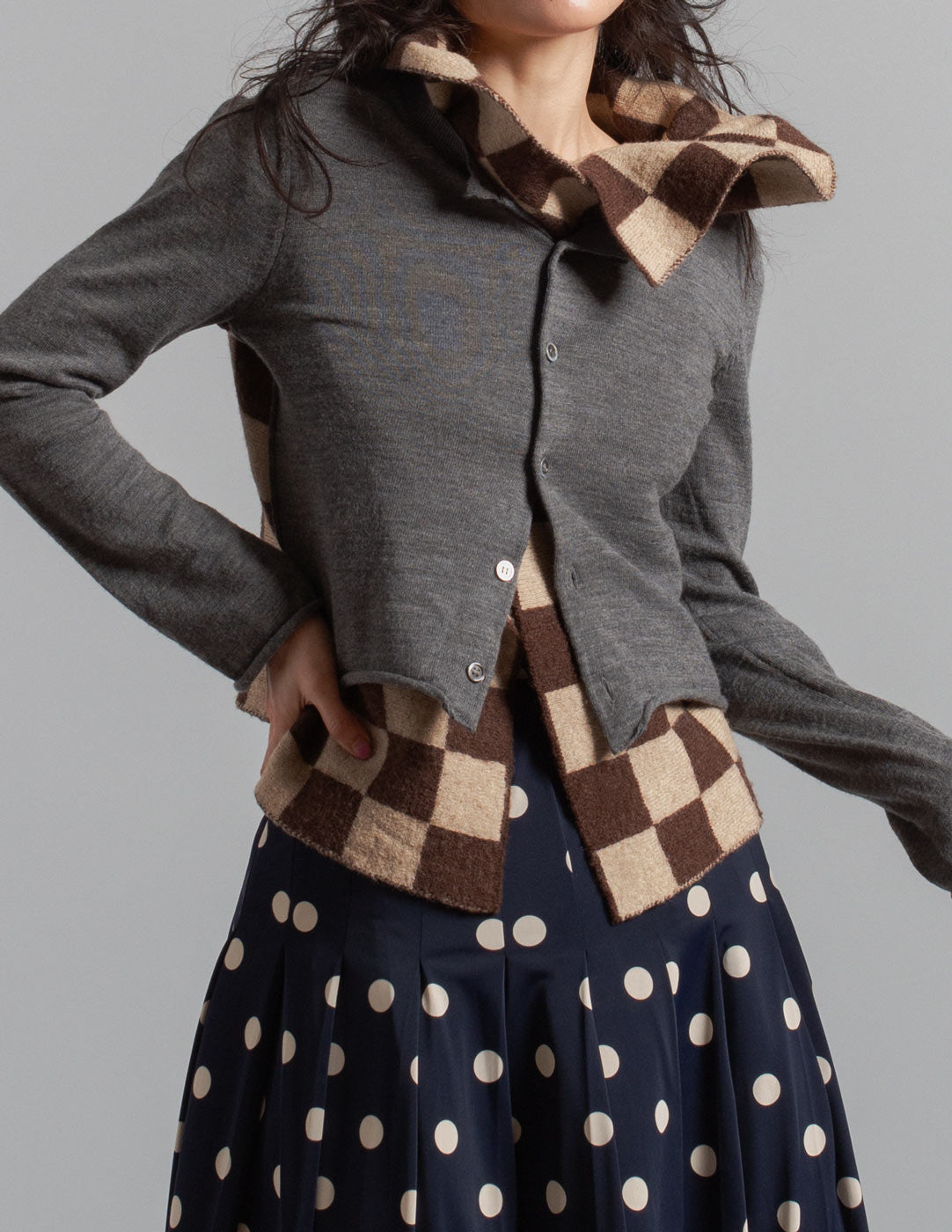 Comme des Garçons vintage multi-way wool check transformable cardigan