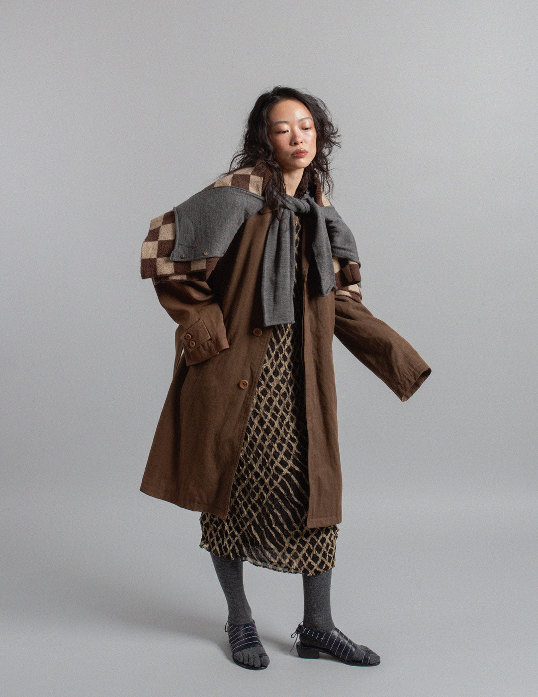 Comme des Garçons vintage multi-way wool check transformable cardigan