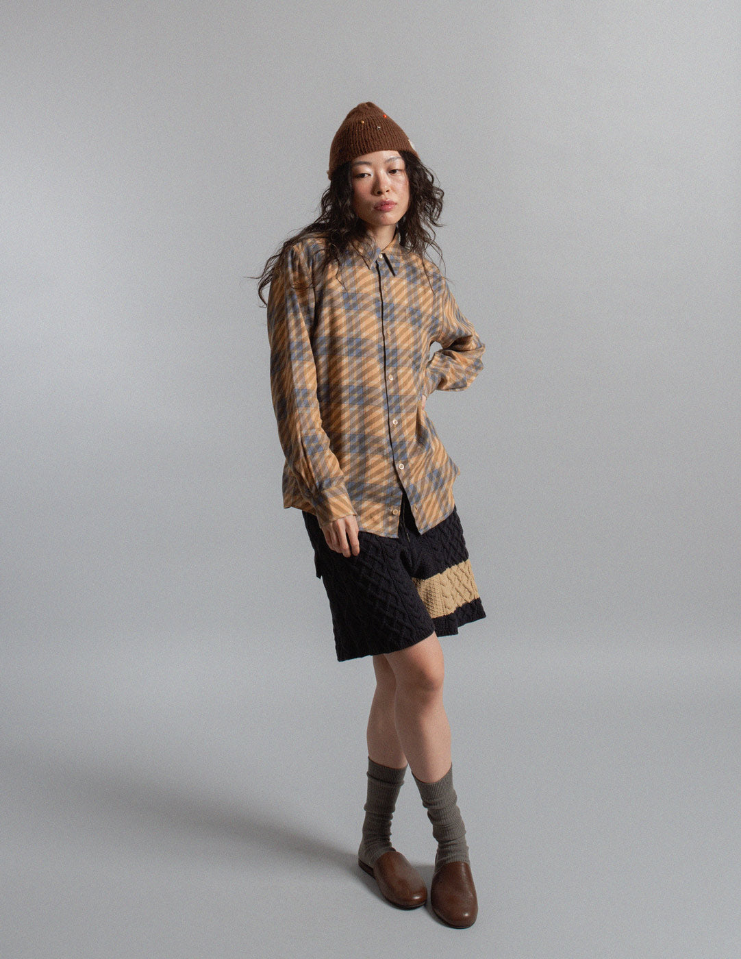 Dries Van Noten plaid cotton-linen blend shirt