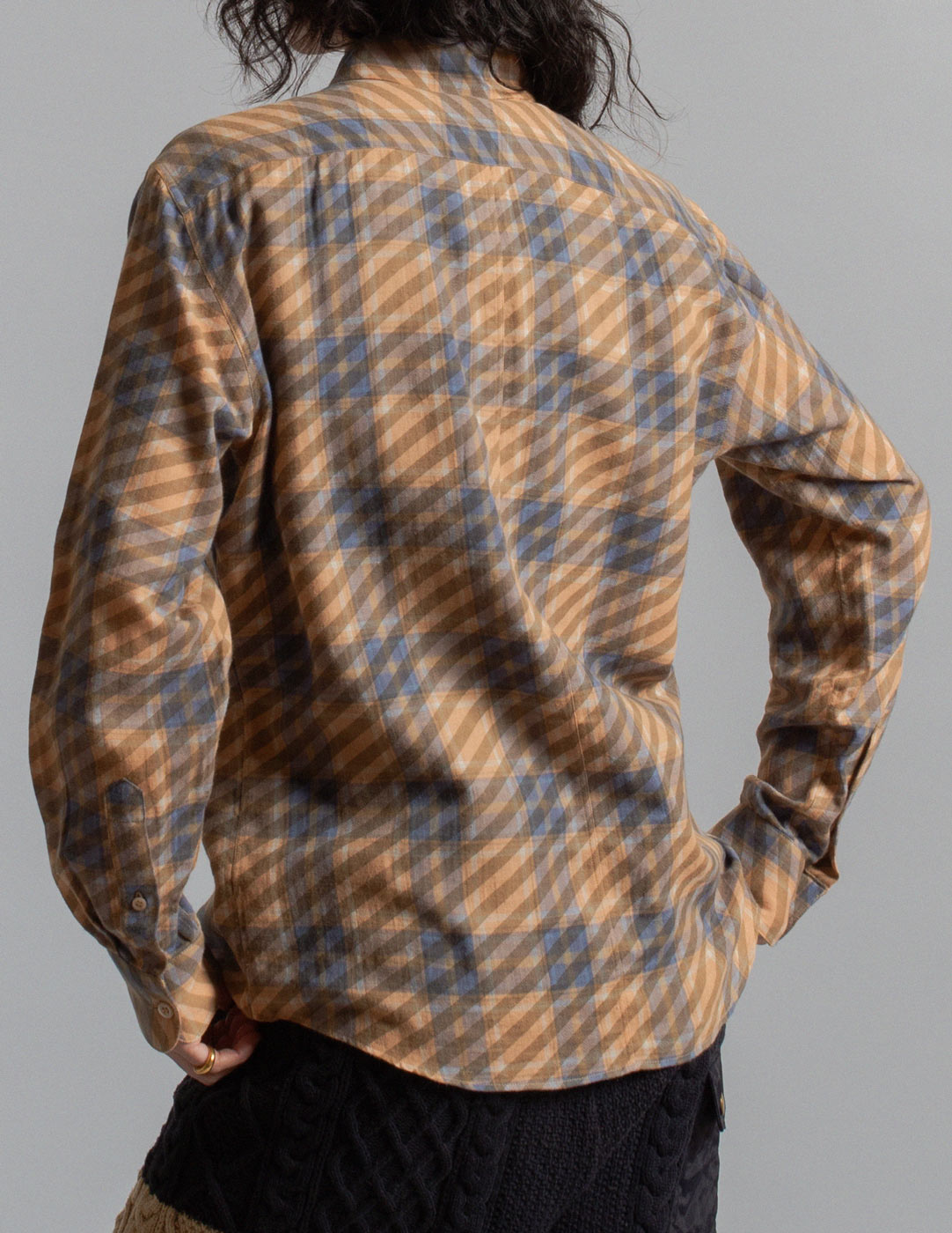 Dries Van Noten plaid cotton-linen blend shirt back detail