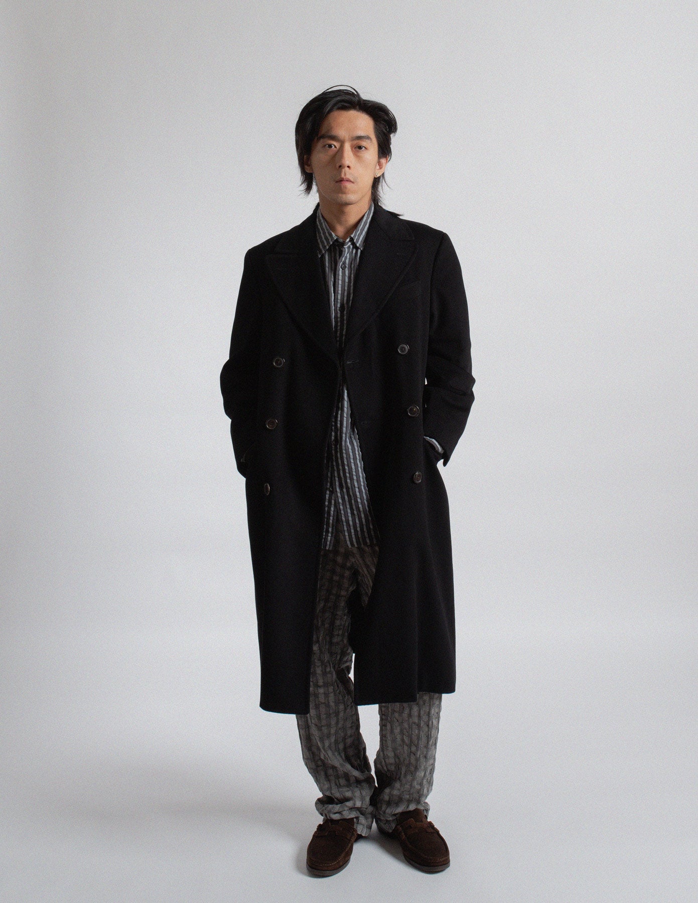 Gianfranco Ferré vintage black double-breasted wool cashmere coat