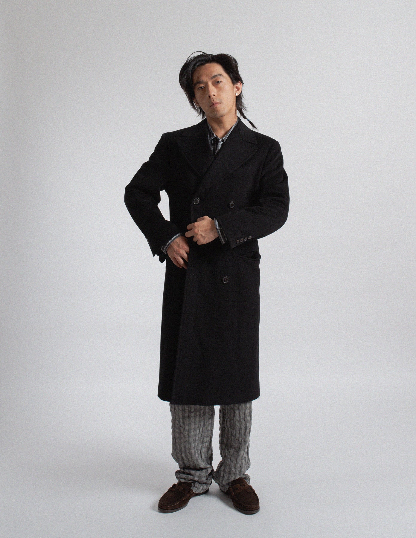 Gianfranco Ferré vintage black double-breasted wool cashmere coat