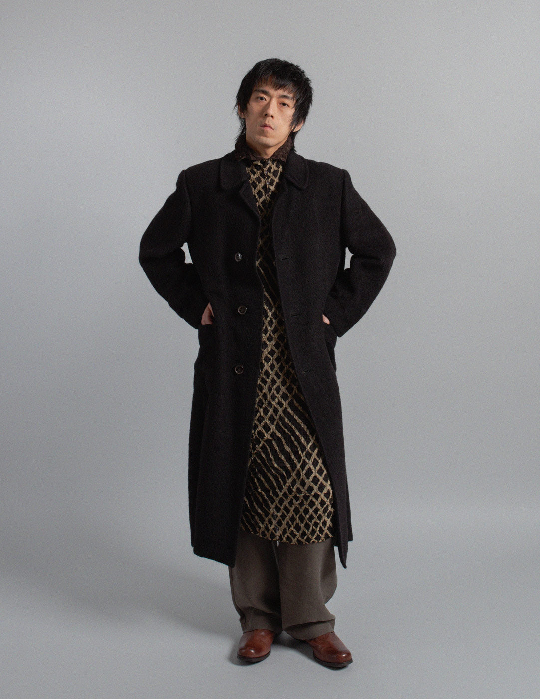 Gianfranco Ferré vintage black brushed wool coat