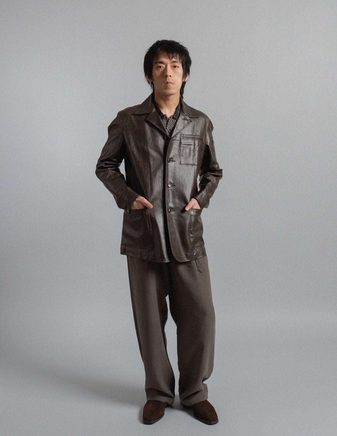 Issey Miyake vintage laminated cotton blazer