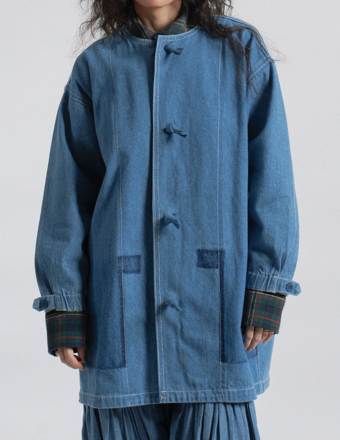 Issey Miyake vintage denim jacket with knot closure front detail