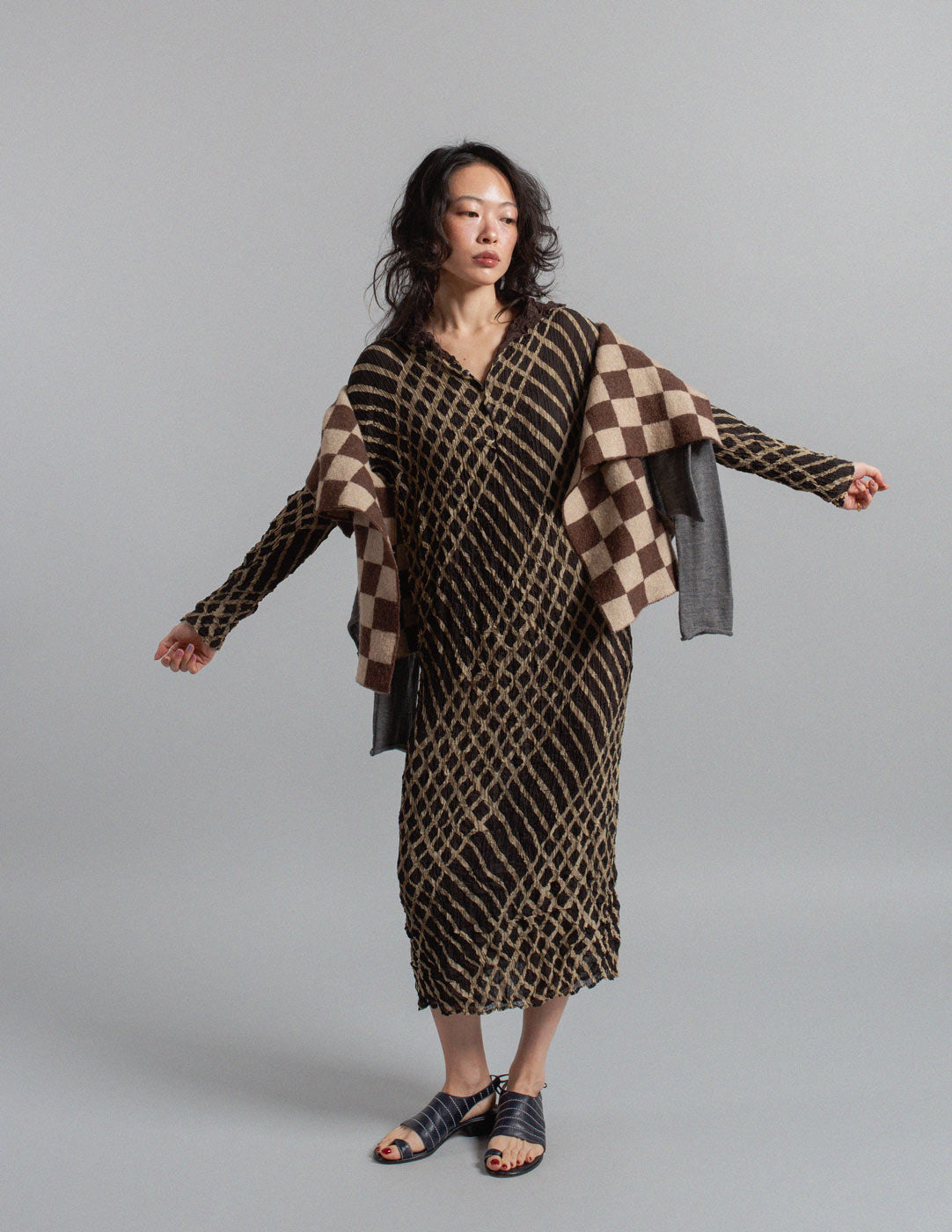 Comme des Garçons vintage multi-way wool check transformable cardigan