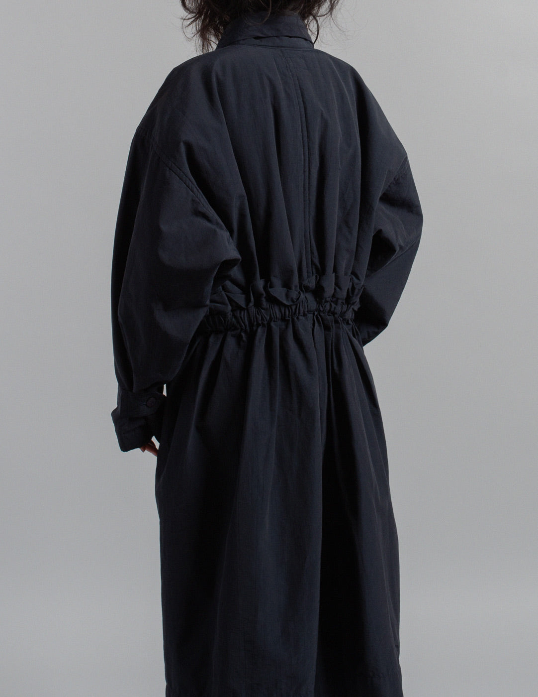 Plantation vintage navy quilted wrap coat back detail