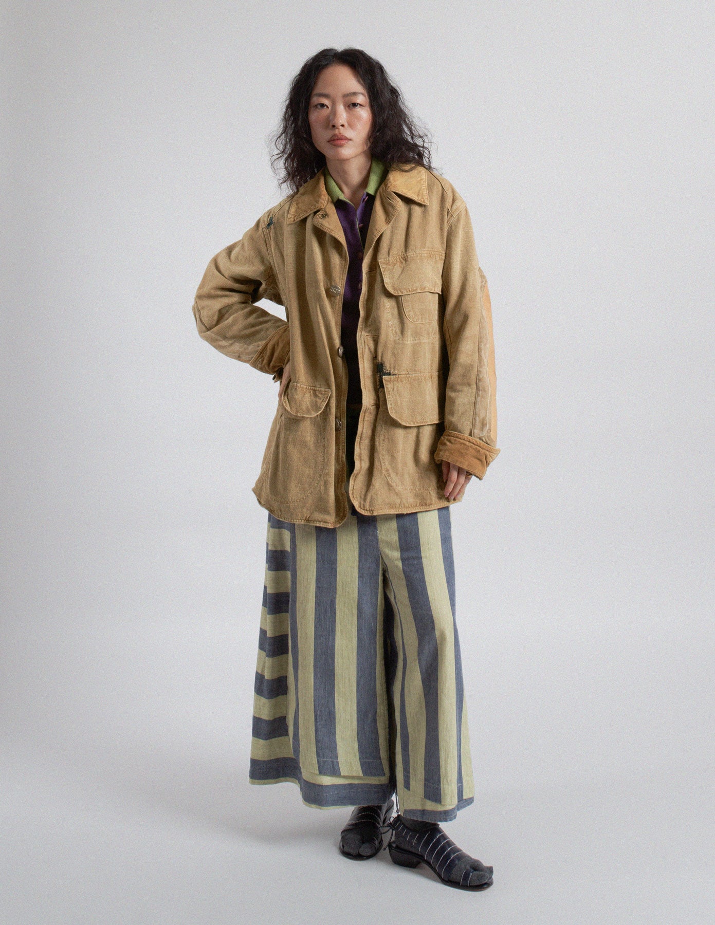 Kapital distressed canvas utility jacket