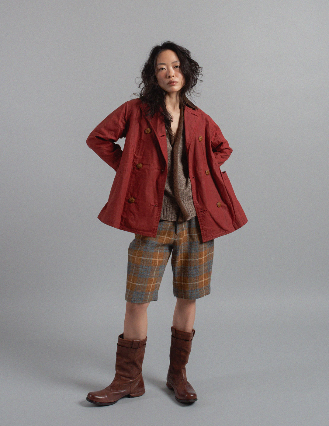 Kapital brick red waxed cotton Jacket