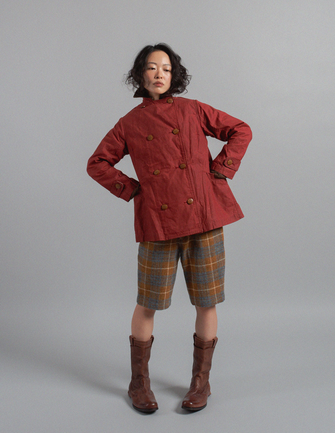 Kapital brick red waxed cotton Jacket