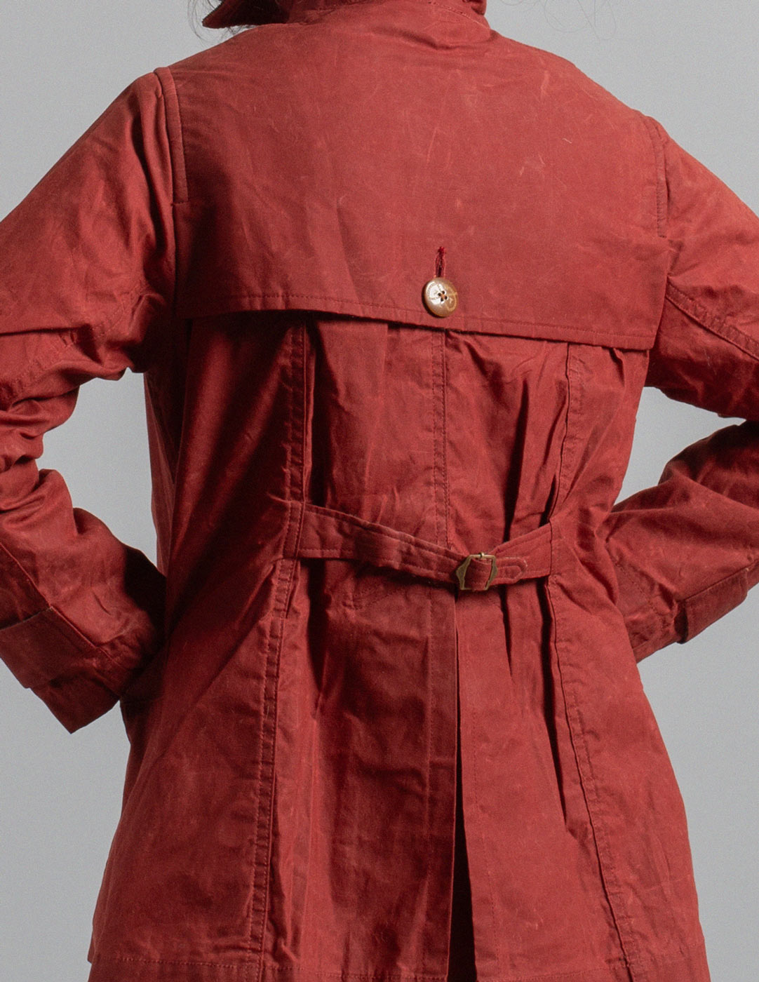 Kapital brick red waxed cotton Jacket back detail