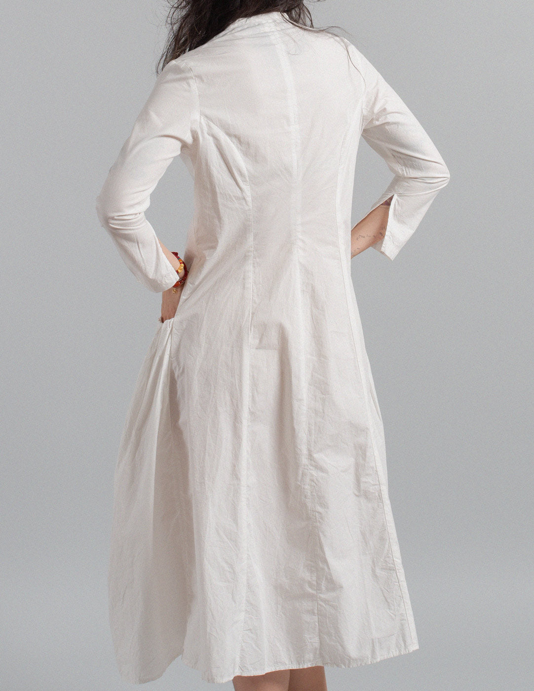 Kapital white cotton linen dress back detail