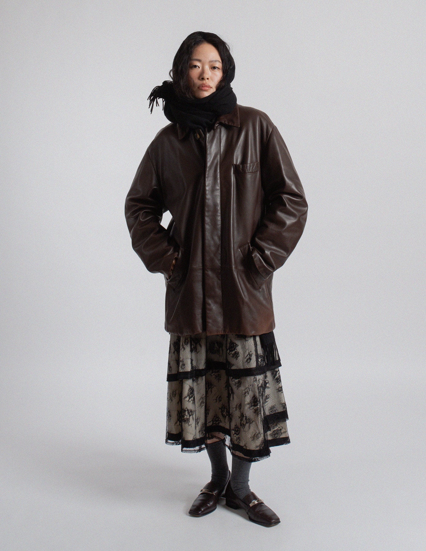 Loewe vintage mahogany brown lambskin coat