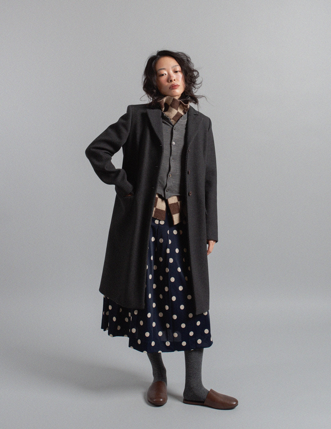 Miu Miu vintage charcoal gray tailored wool coat