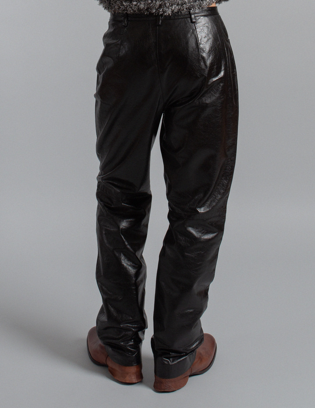 Missoni black leather trousers back detail